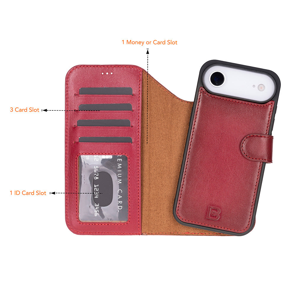 Étui portefeuille en cuir pour iPhone 17 Air (6.5")