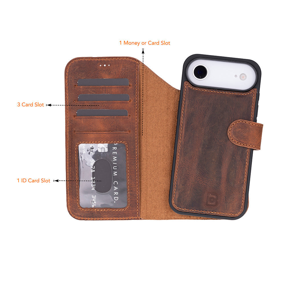 Étui portefeuille en cuir pour iPhone 17 Air (6.5")