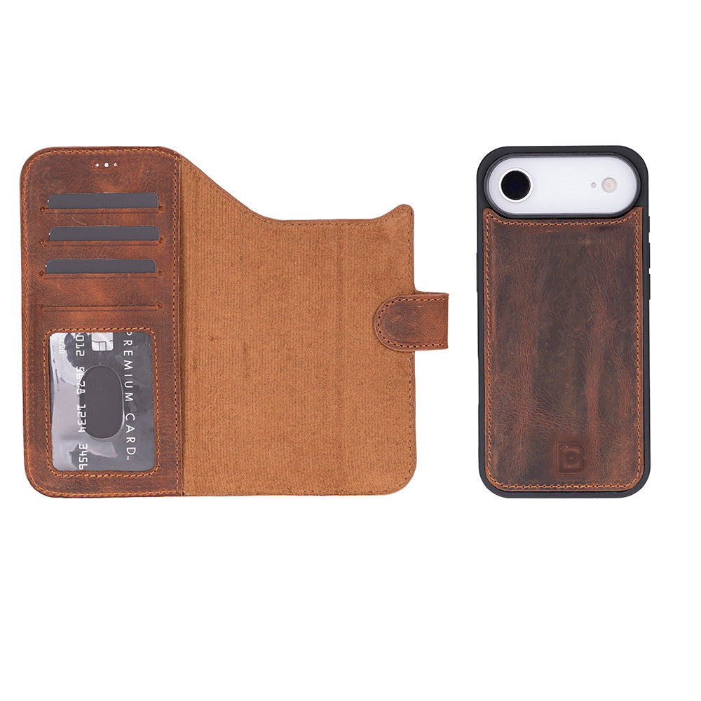 Étui portefeuille en cuir pour iPhone 17 Air (6.5")