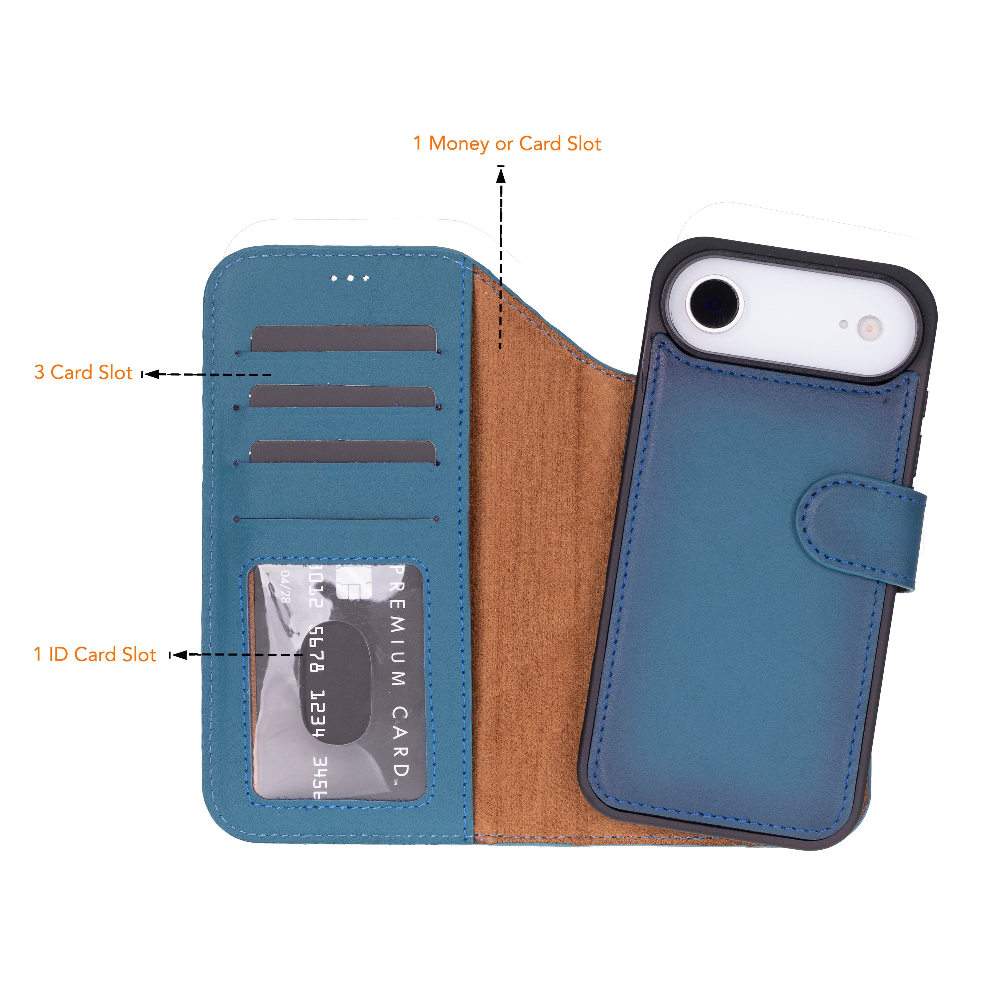 Étui portefeuille en cuir pour iPhone 17 Air (6.5")