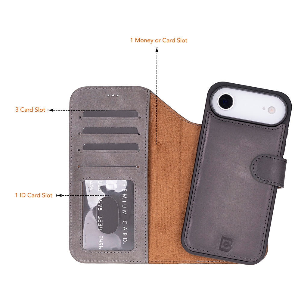 Étui portefeuille en cuir pour iPhone 17 Air (6.5")