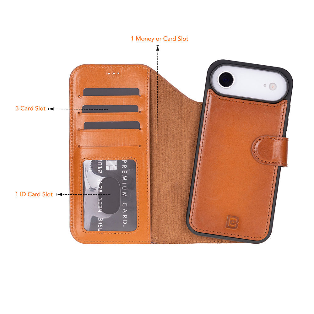 Étui portefeuille en cuir pour iPhone 17 Air (6.5")