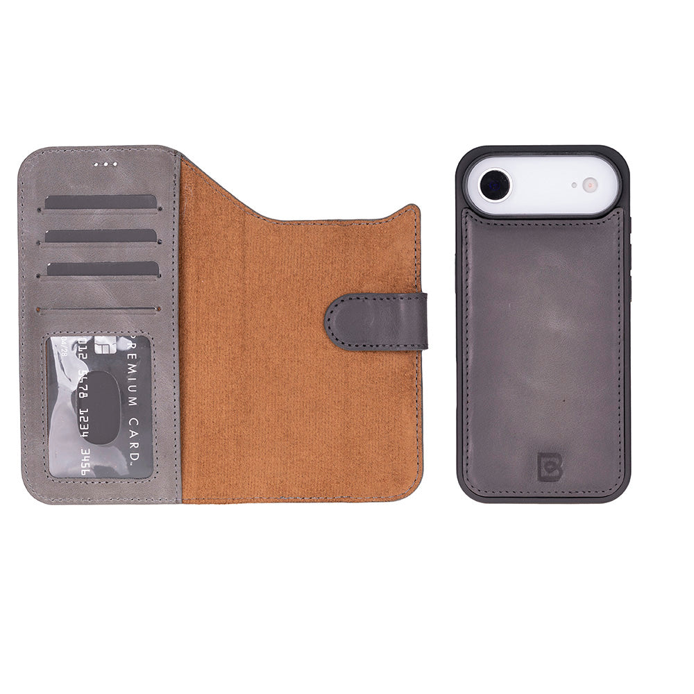 Phone case with card holder and phone on a white background