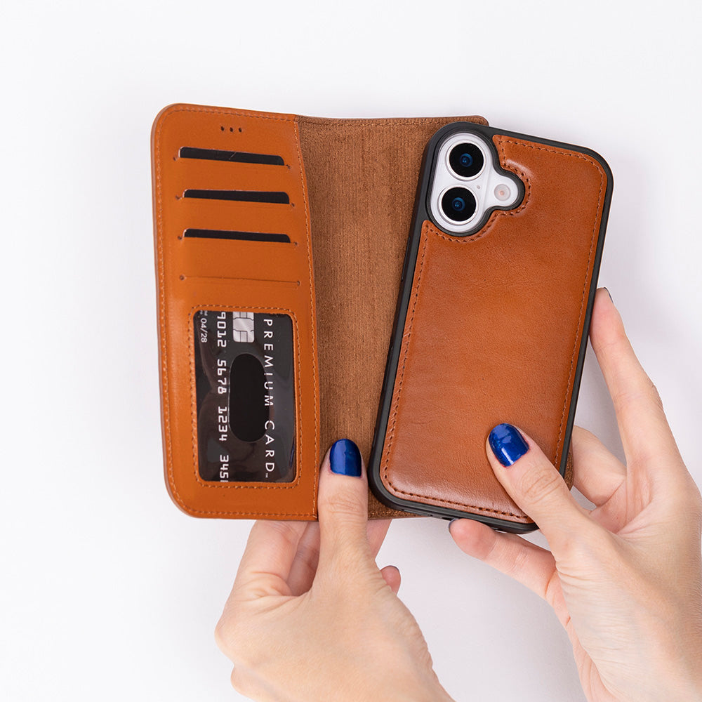 iPhone 17 (6.3") Leder-Brieftaschenhülle