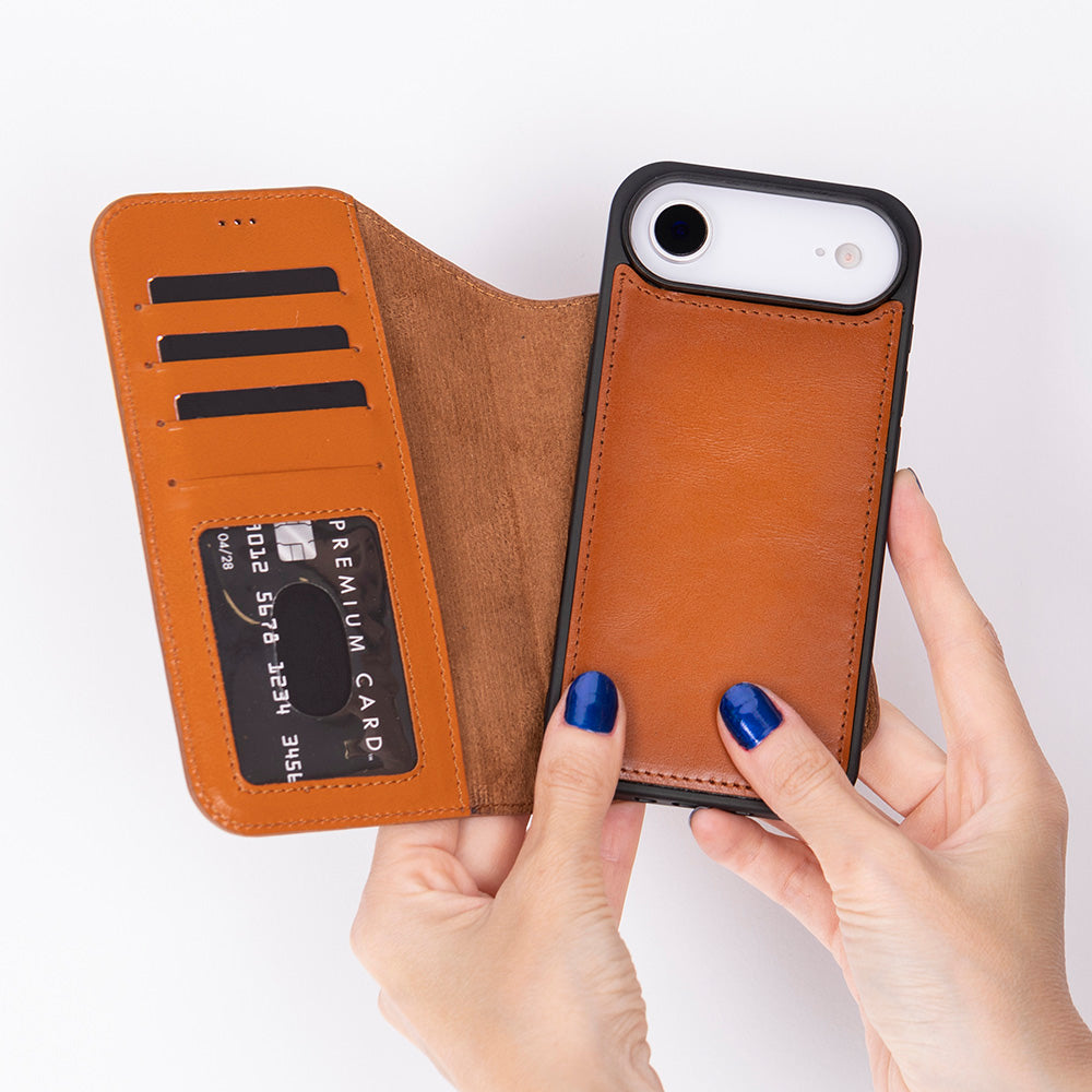 Étui portefeuille en cuir pour iPhone 17 Air (6.5")