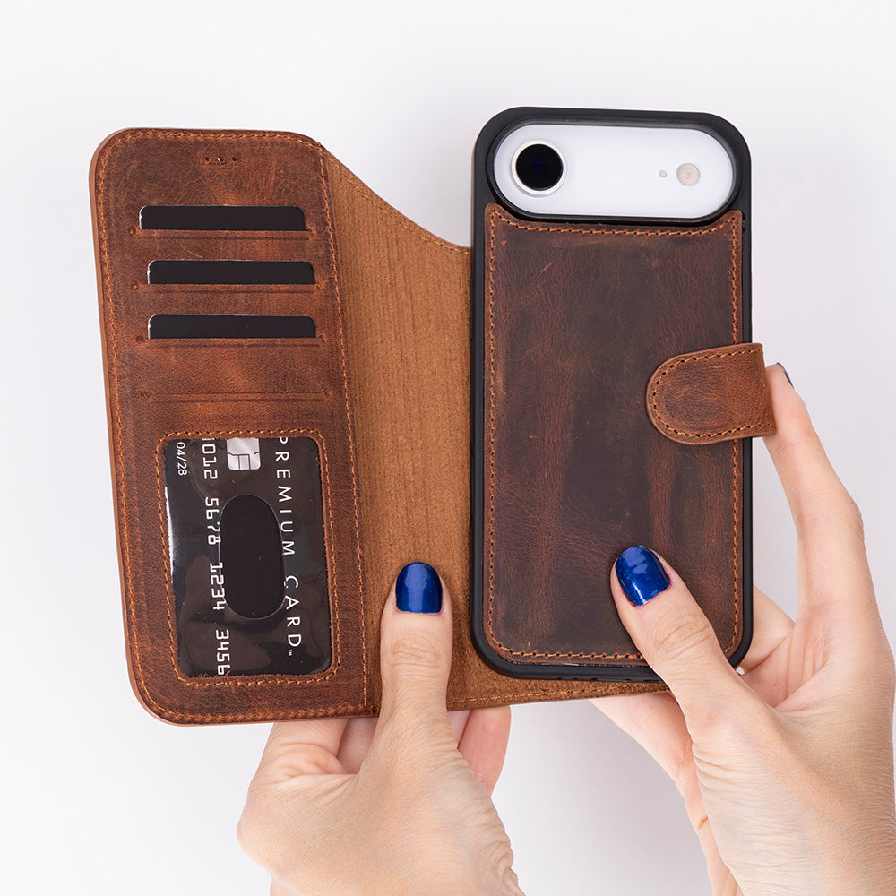Étui portefeuille en cuir pour iPhone 17 Air (6.5")