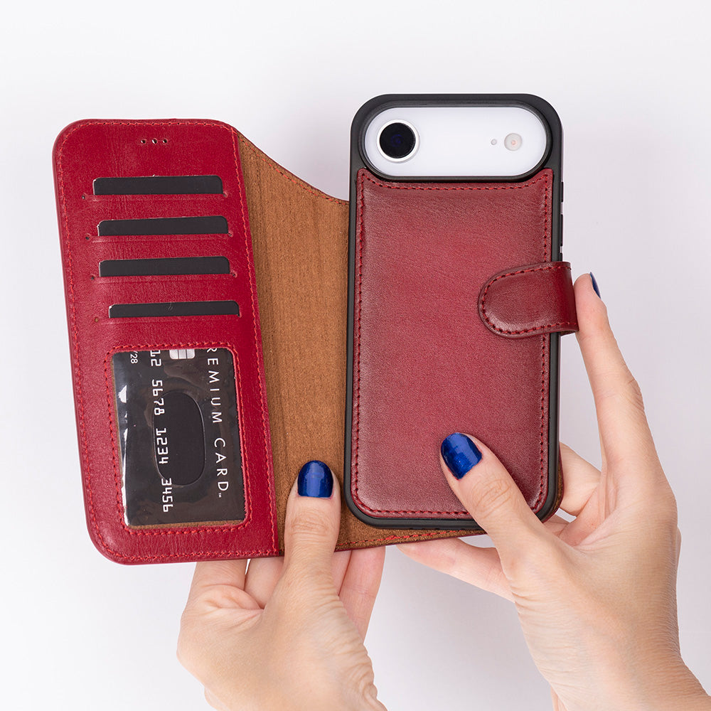 Étui portefeuille en cuir pour iPhone 17 Air (6.5")