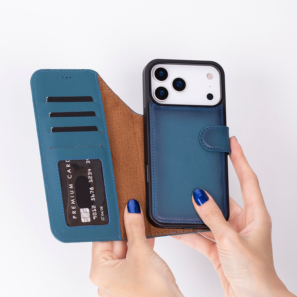 Étui portefeuille en cuir pour iPhone 17 Pro (6.3")
