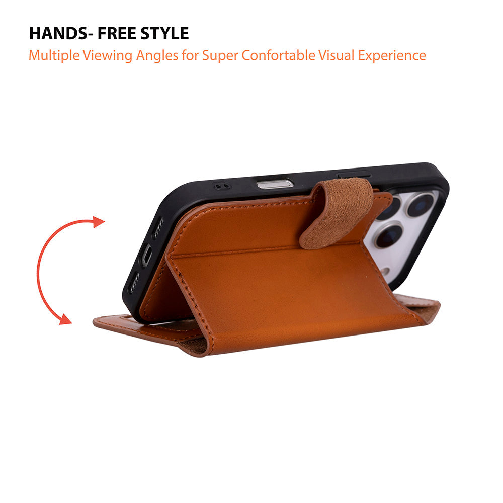 Étui portefeuille en cuir pour iPhone 17 Pro (6.3")
