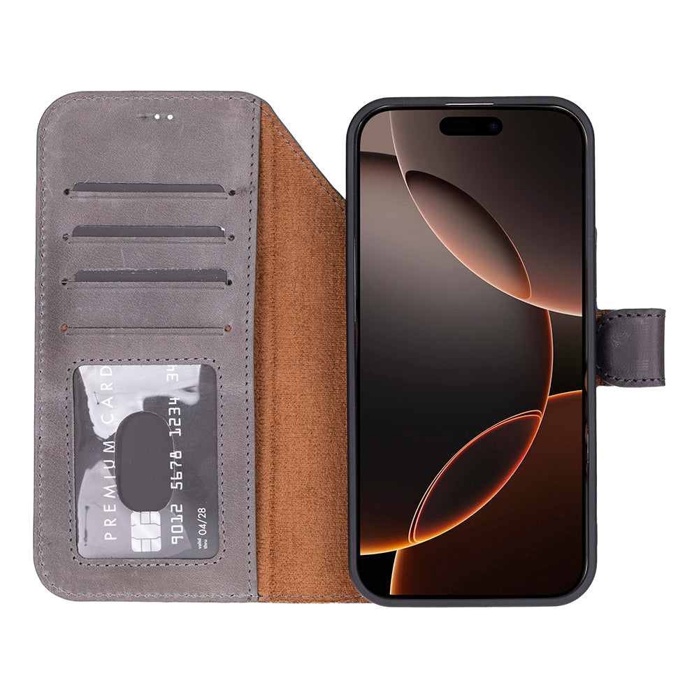 Étui portefeuille en cuir pour iPhone 17 Pro (6.3")