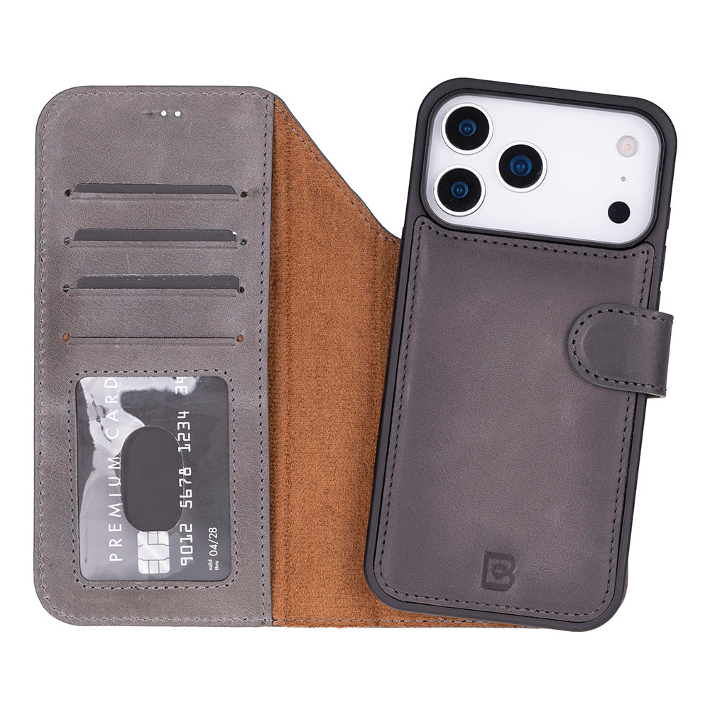 Étui portefeuille en cuir pour iPhone 17 Pro (6.3")