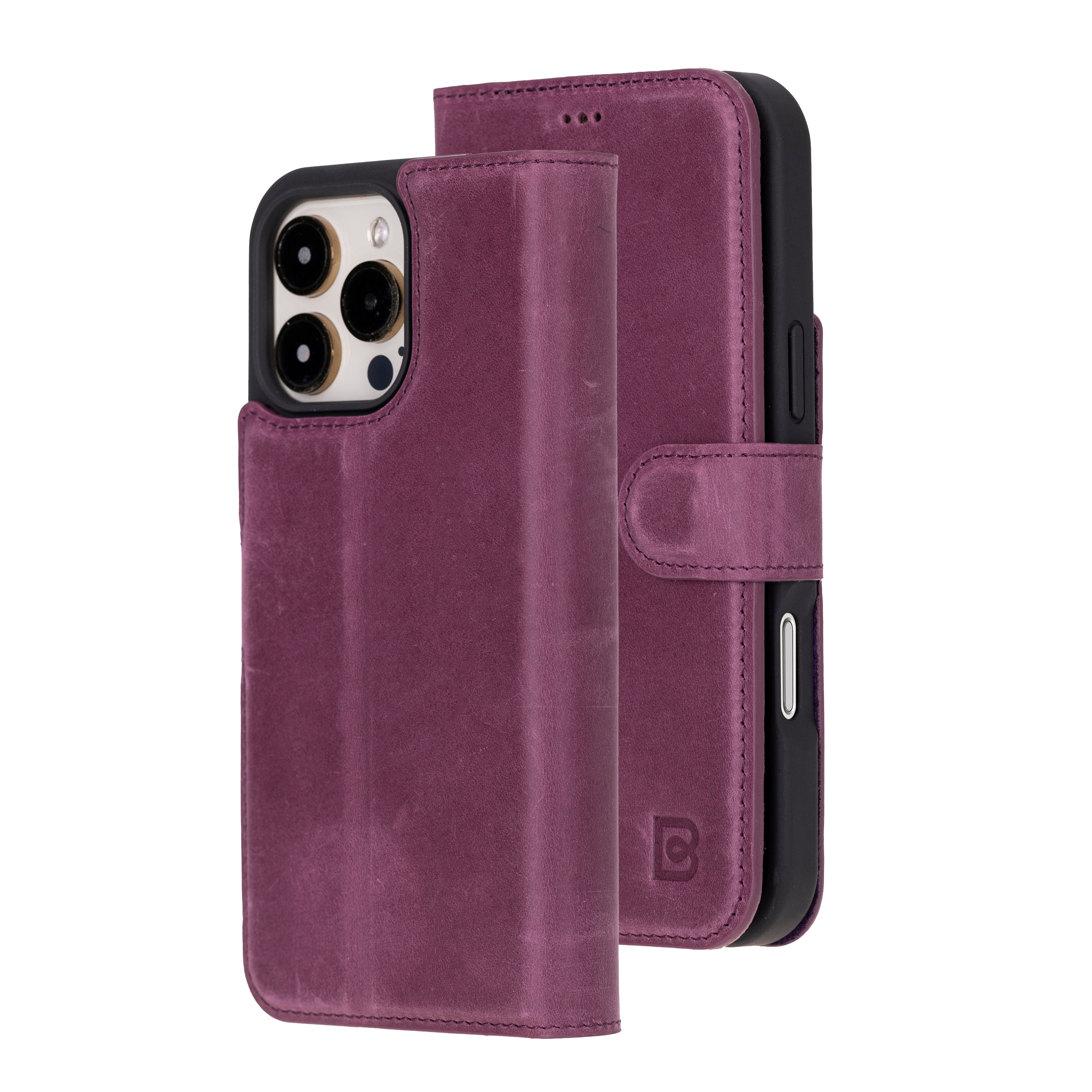 Magic iPhone 16 Series Genuine Leather Detachable wallet Case Cover