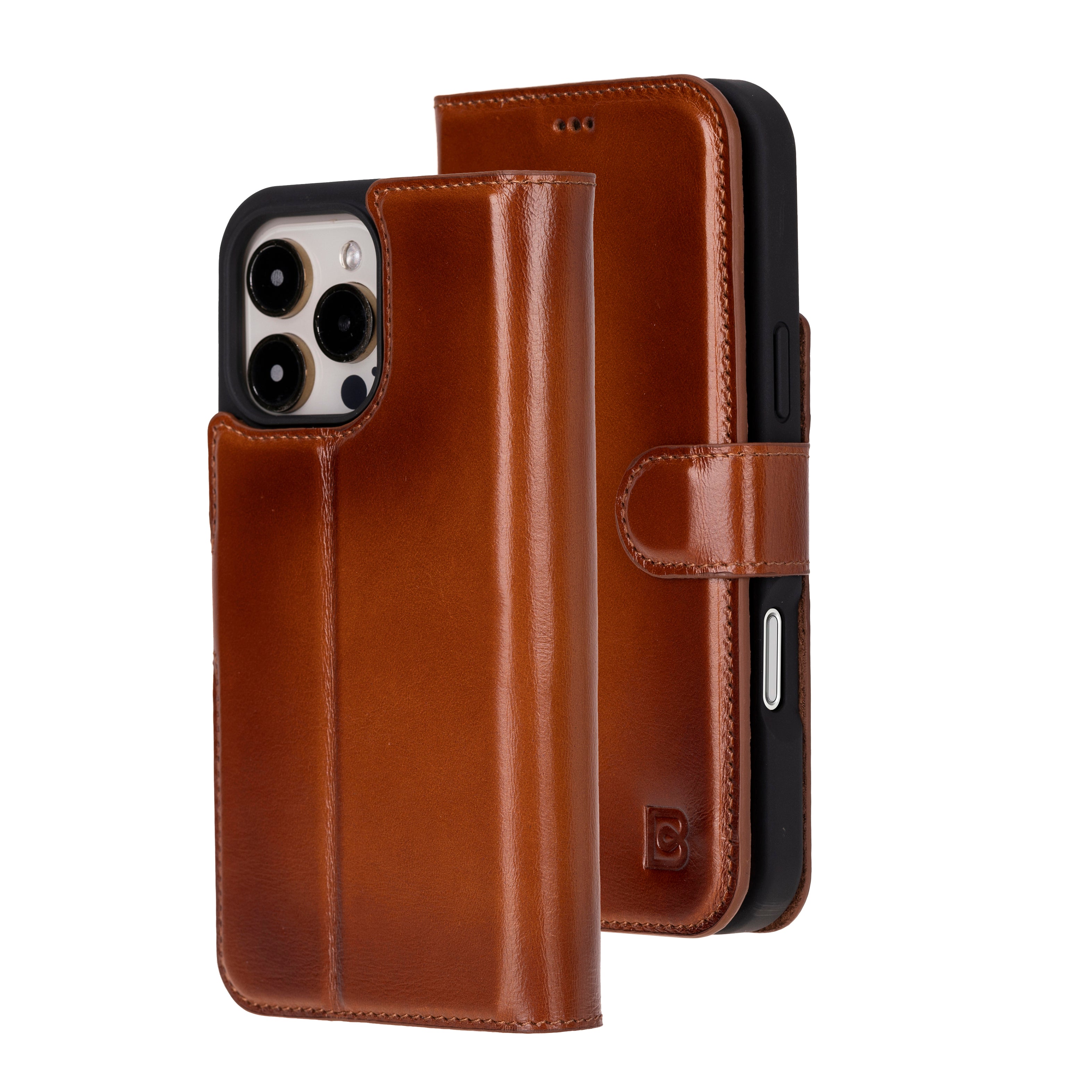 Magic iPhone 16 Series Genuine Leather Detachable wallet Case Cover