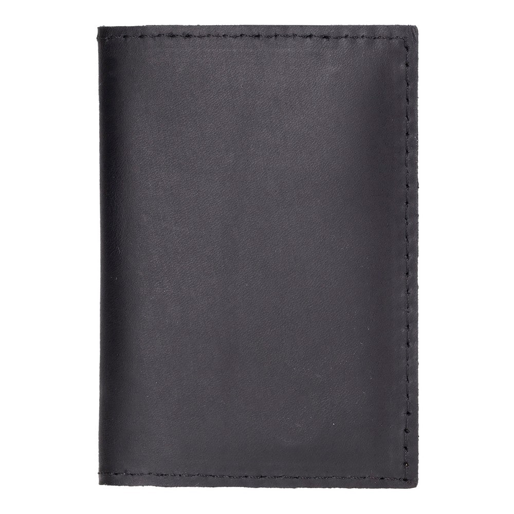 Black leather wallet on a white background
