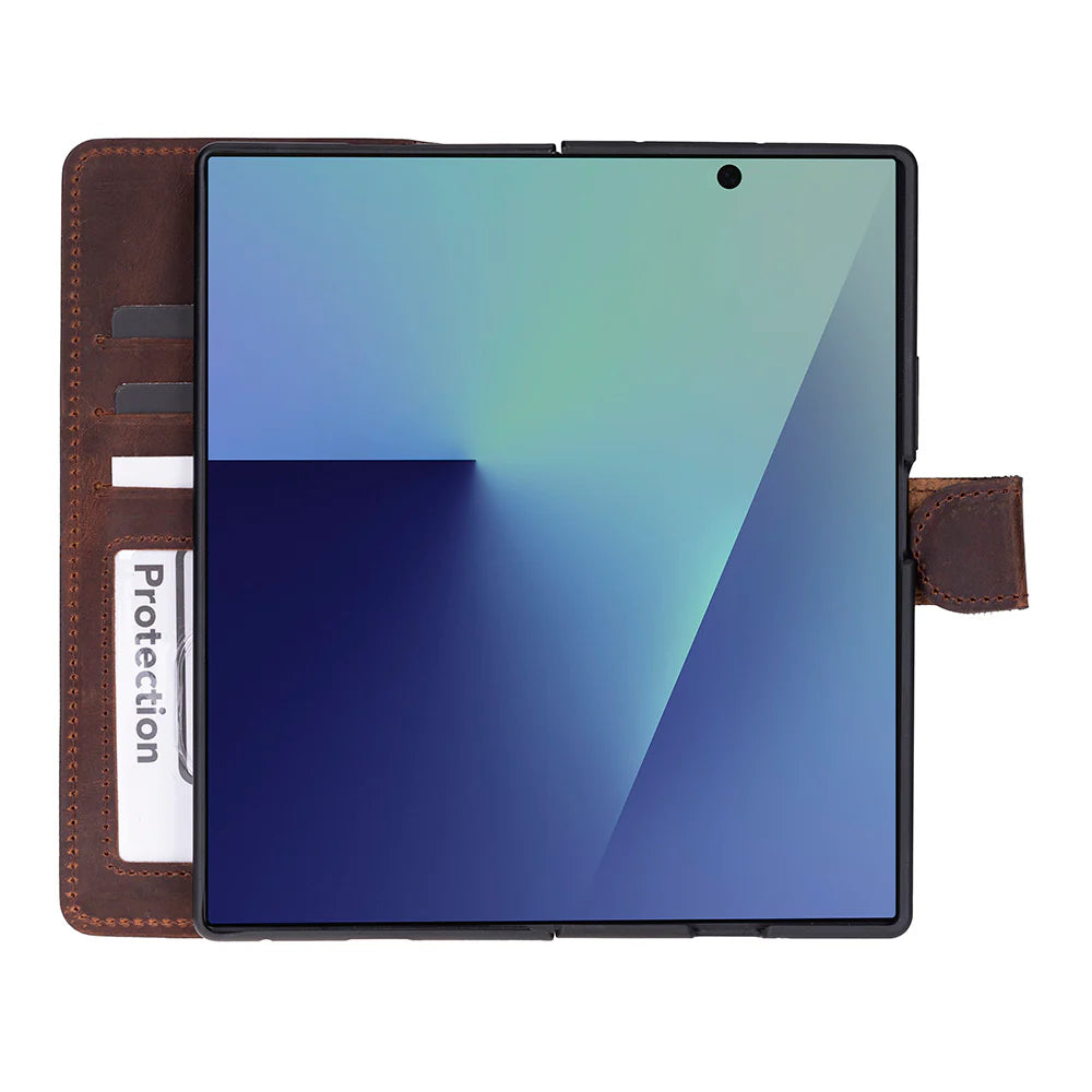 Wallet ID Leather Samsung Galaxy Z Fold7 Folio Case