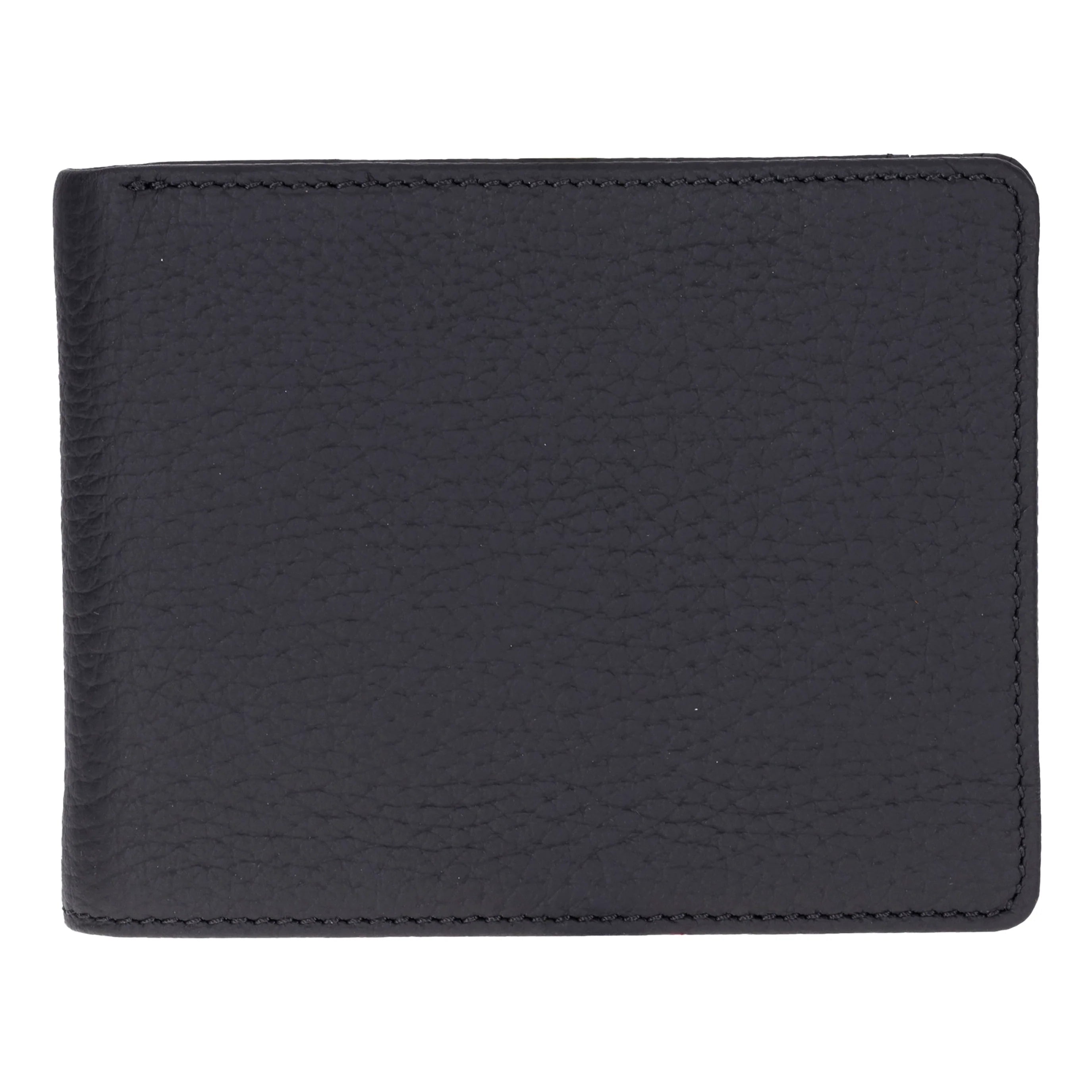 Black leather wallet on a white background