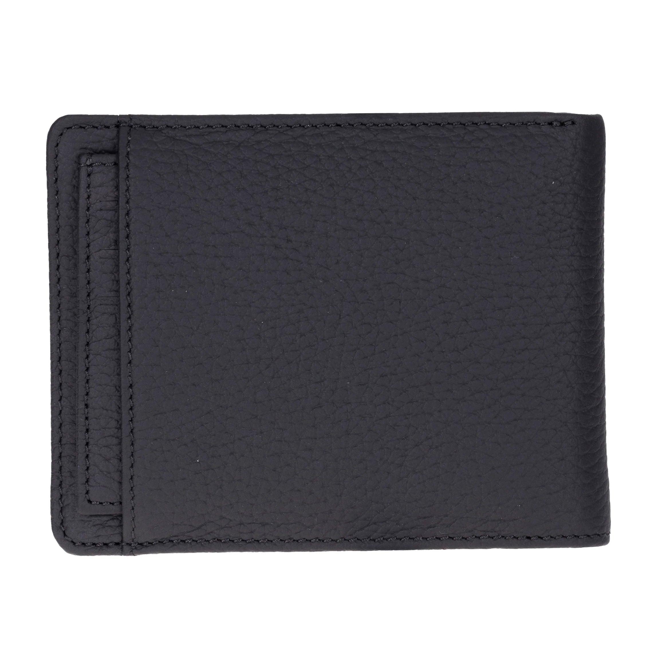 Black leather wallet on a white background