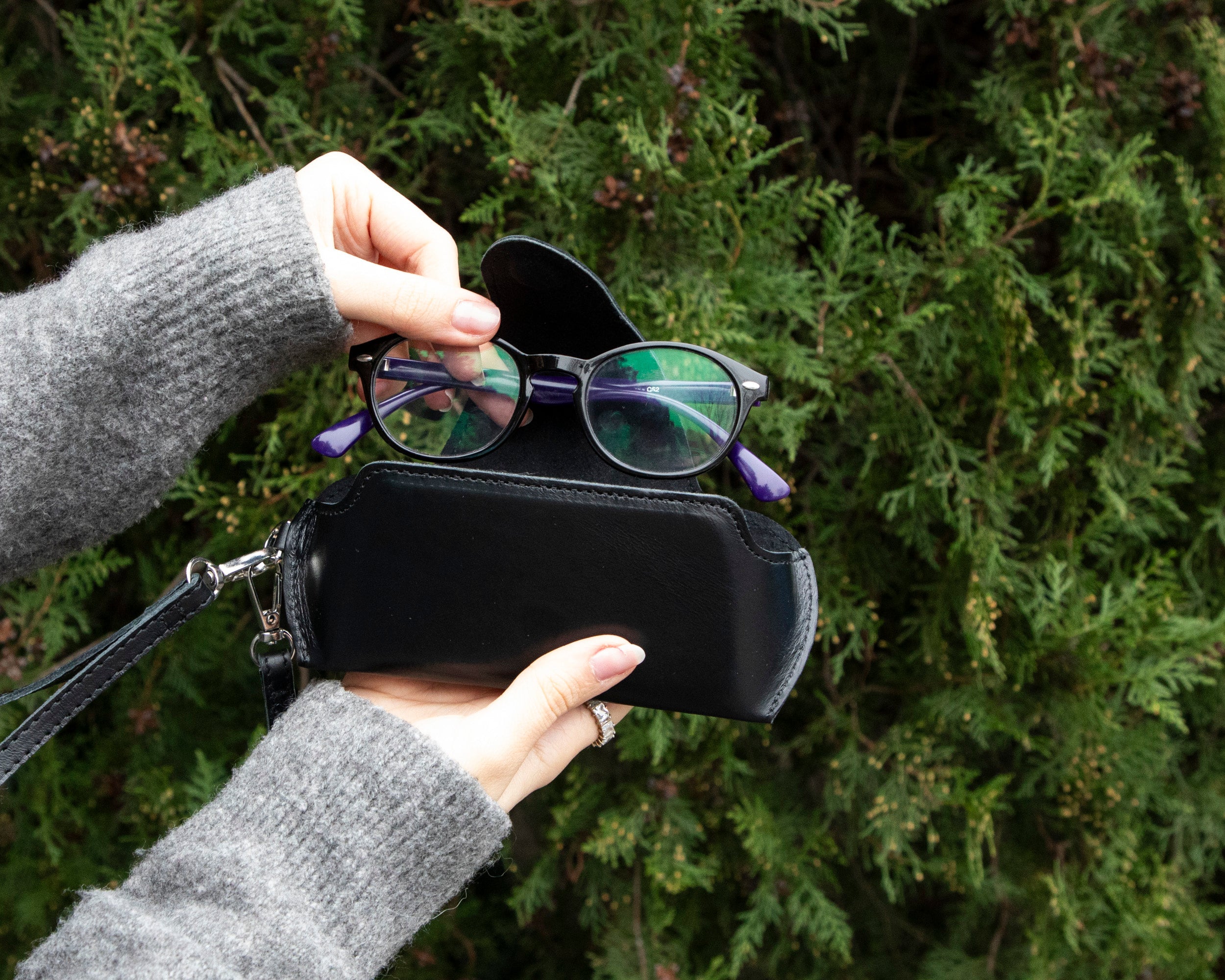 Étui à lunettes en cuir Riviera