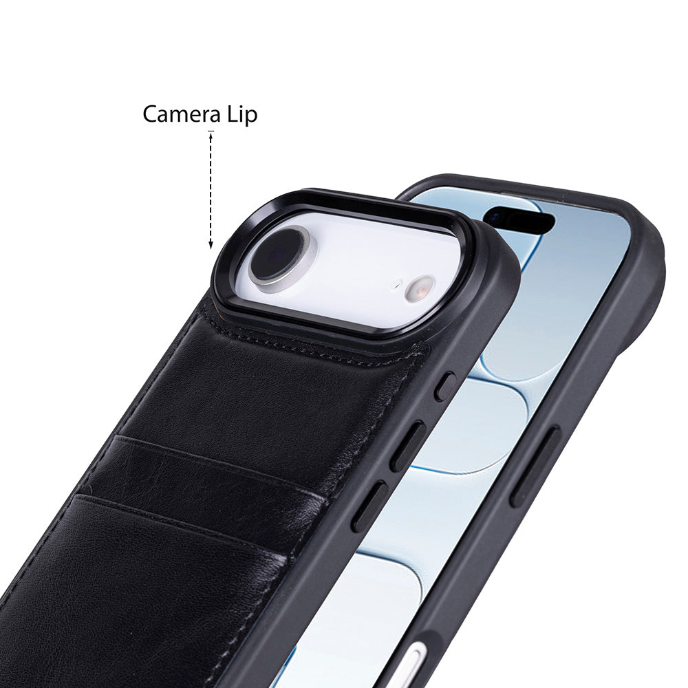 Étui en cuir avec porte-cartes pour iPhone 17 Air (6.5")