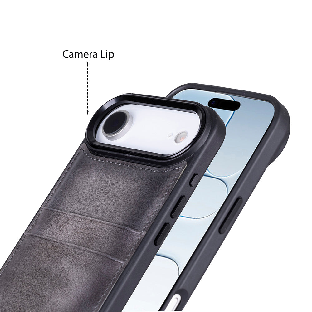 Étui en cuir avec porte-cartes pour iPhone 17 Air (6.5")