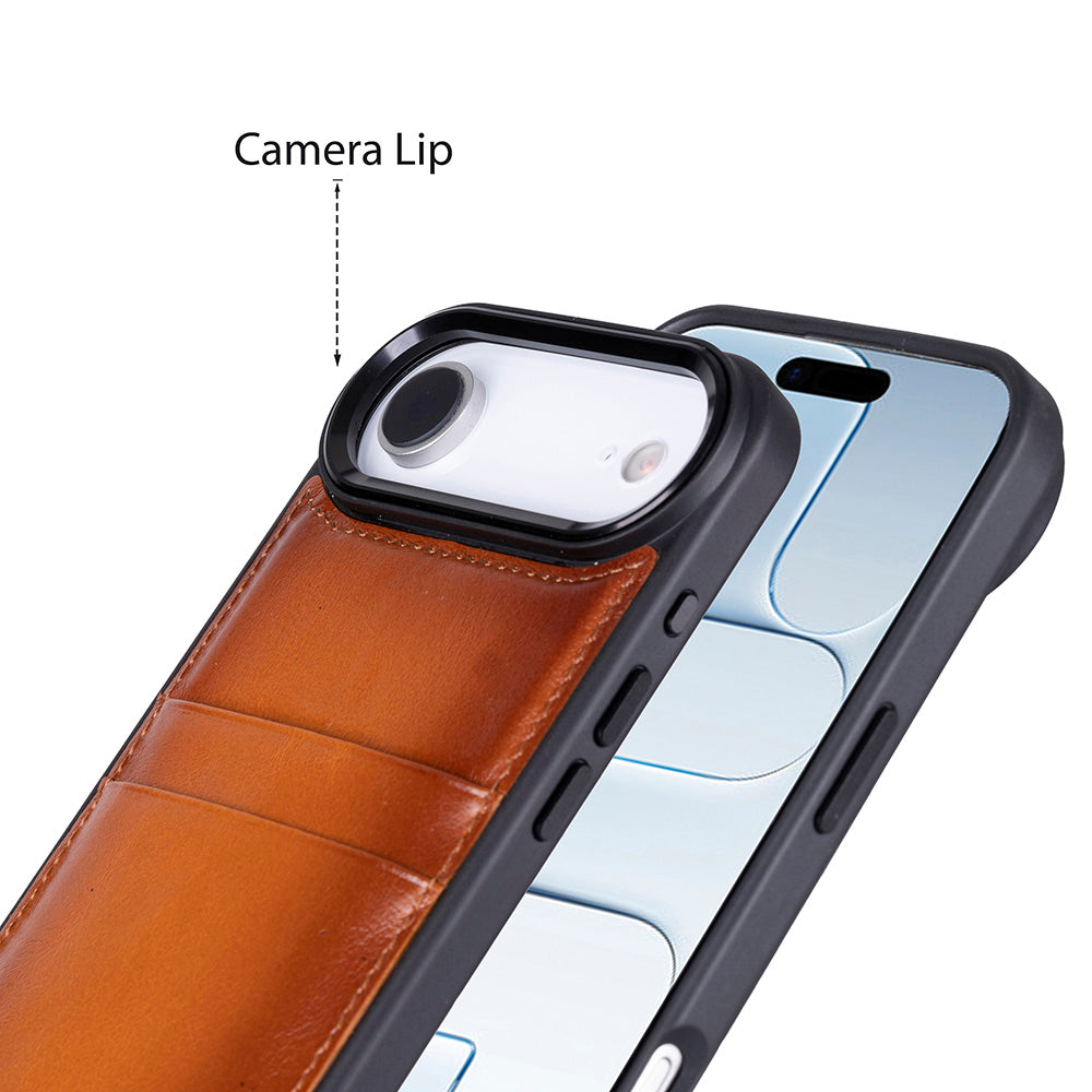Étui en cuir avec porte-cartes pour iPhone 17 Air (6.5")