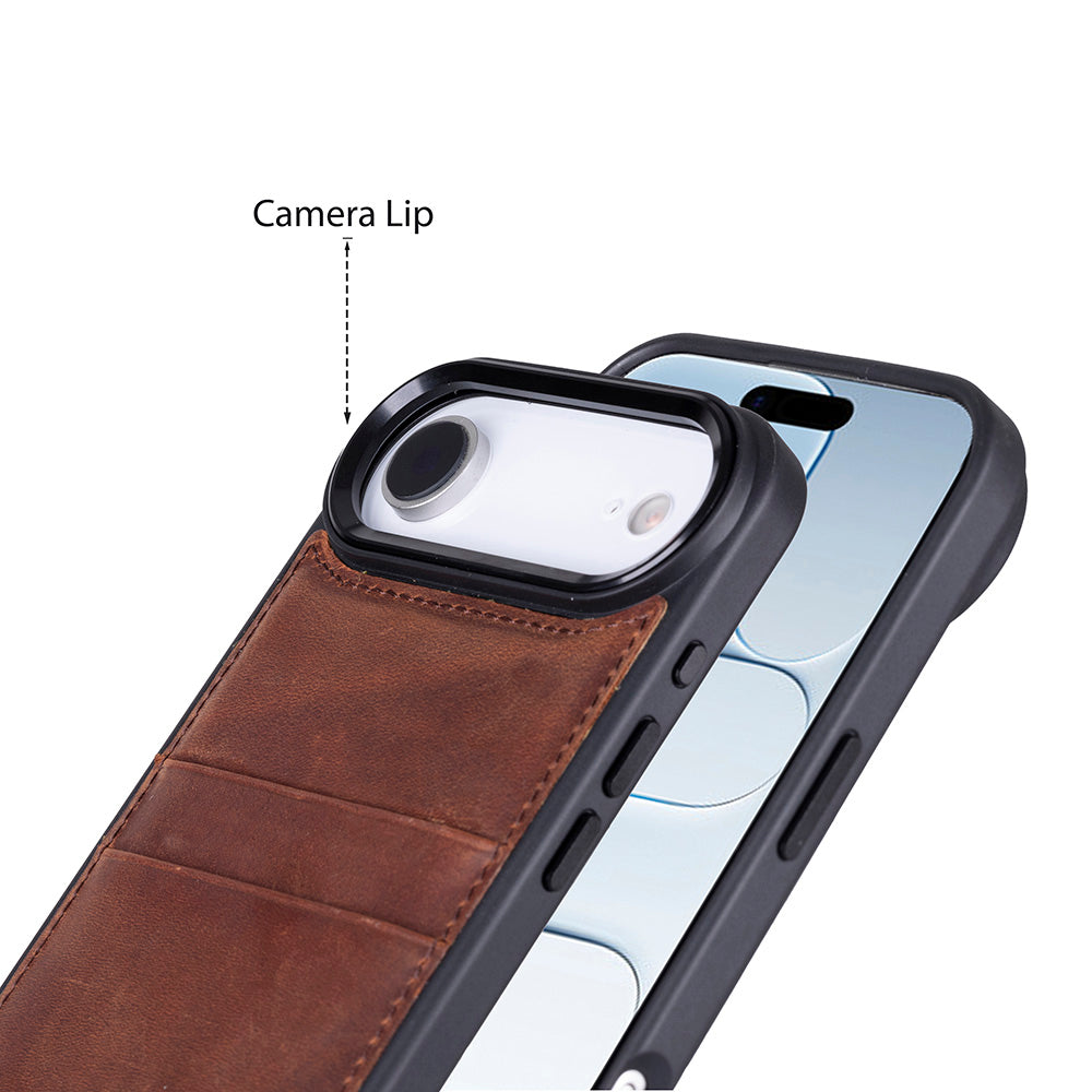 Étui en cuir avec porte-cartes pour iPhone 17 Air (6.5")