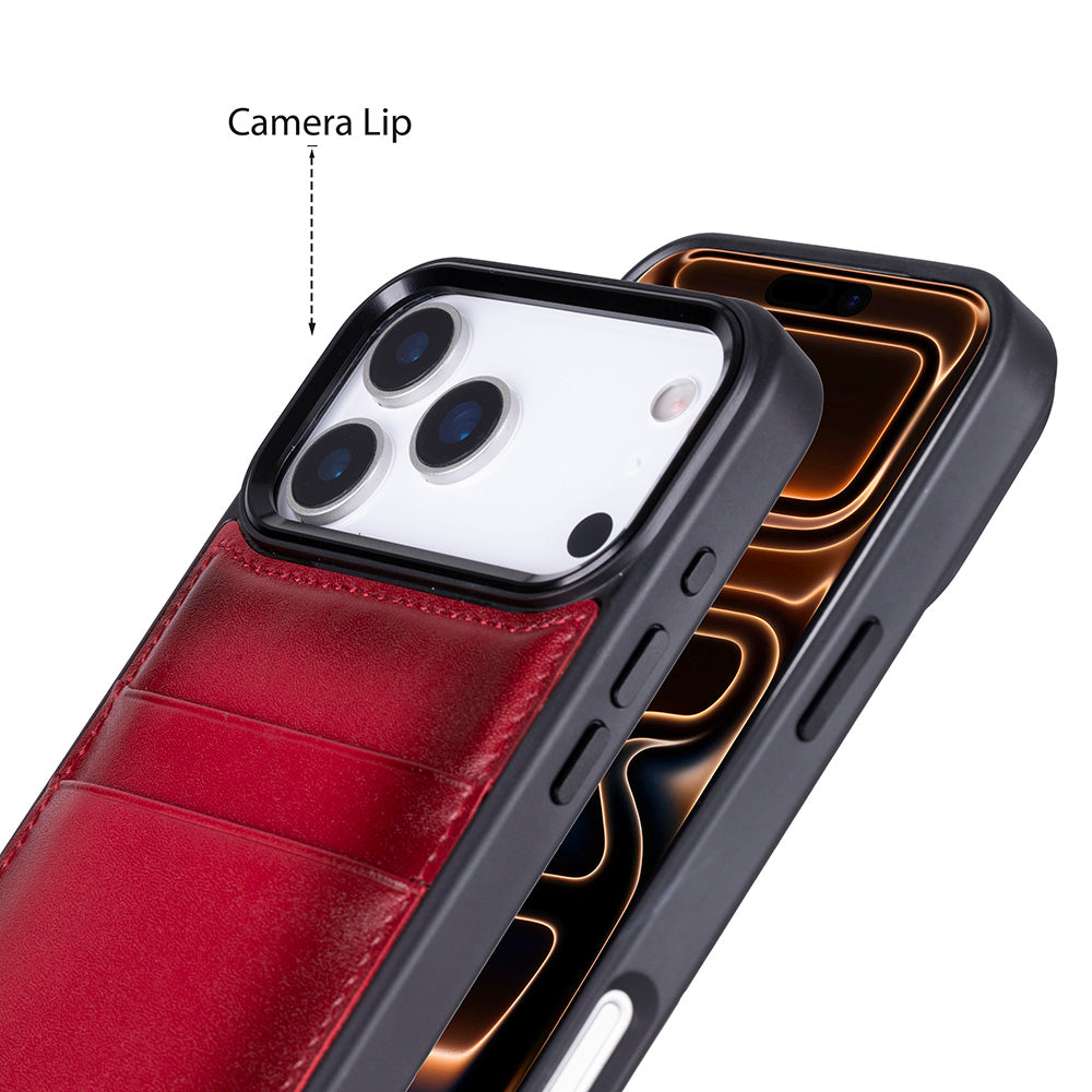 Étui en cuir avec porte-cartes pour iPhone 17 Pro (6.3")