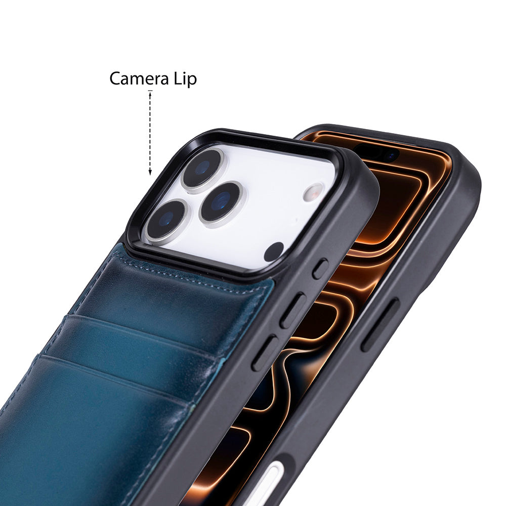 Étui en cuir avec porte-cartes pour iPhone 17 Pro (6.3")