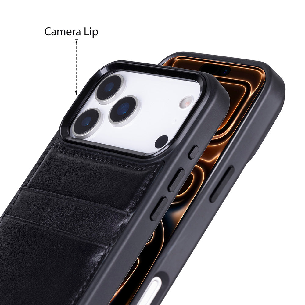 Étui en cuir avec porte-cartes pour iPhone 17 Pro Max (6.9")