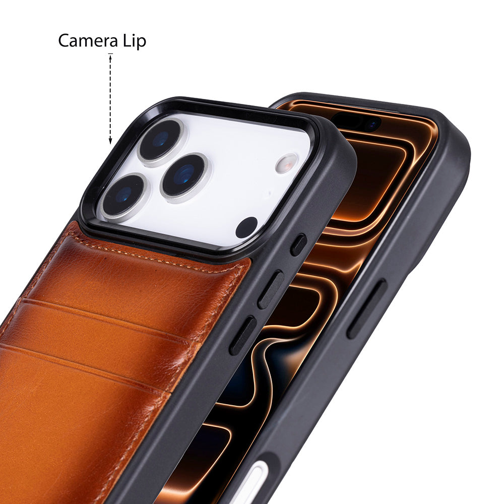 Étui en cuir avec porte-cartes pour iPhone 17 Pro Max (6.9")