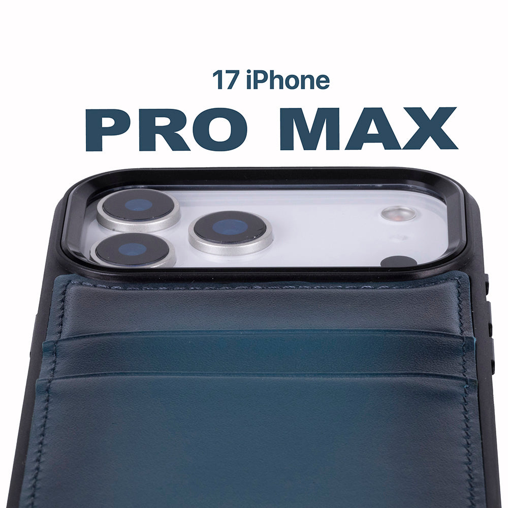 Étui en cuir avec porte-cartes pour iPhone 17 Pro Max (6.9")