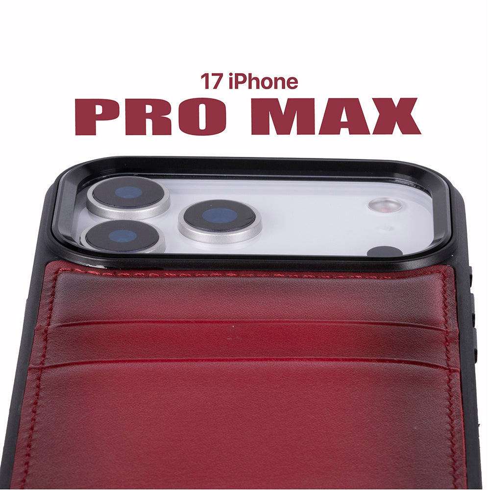 Étui en cuir avec porte-cartes pour iPhone 17 Pro Max (6.9")