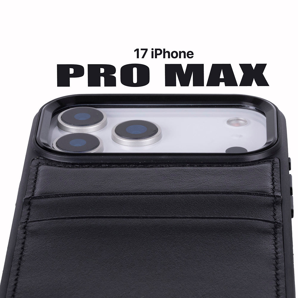 Étui en cuir avec porte-cartes pour iPhone 17 Pro Max (6.9")