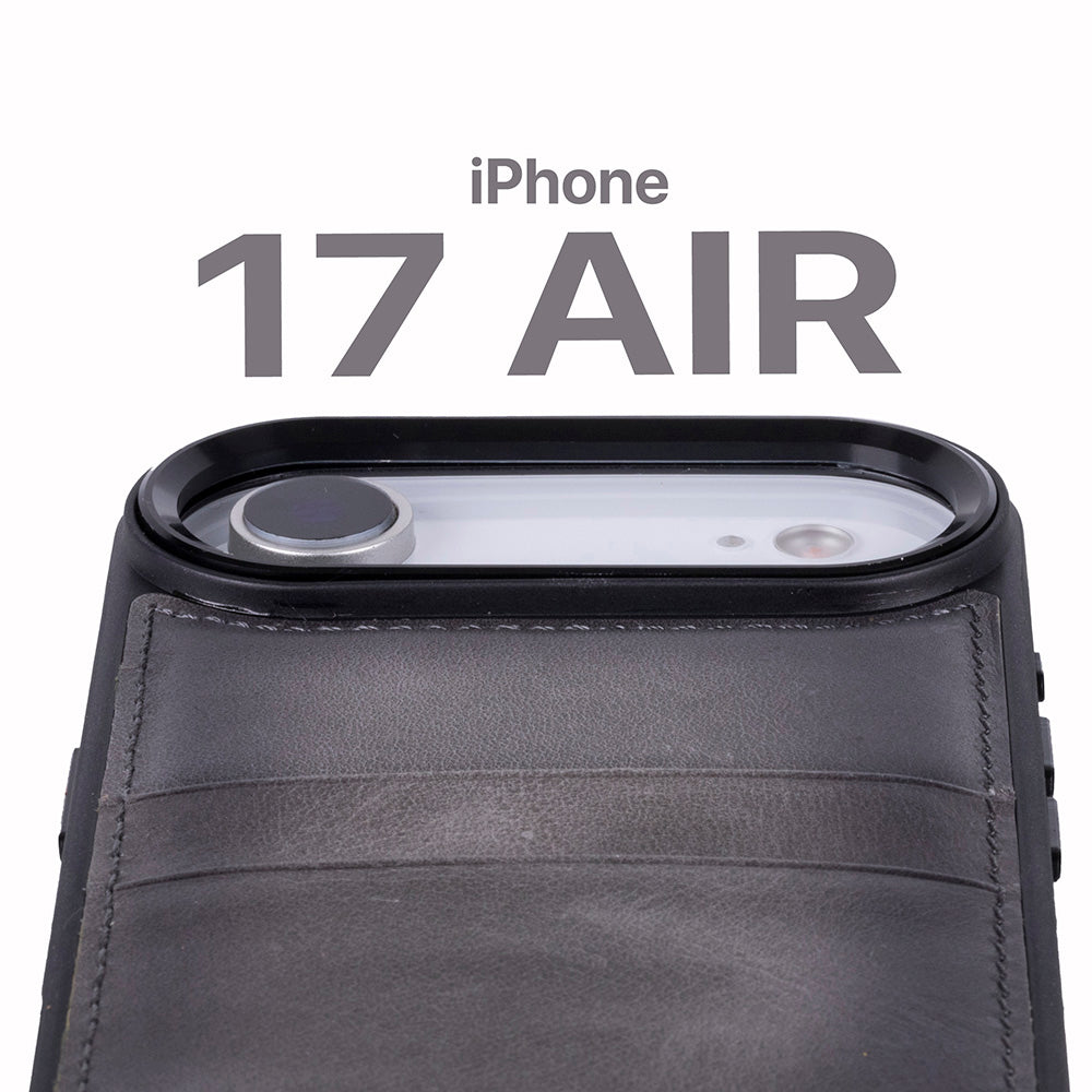 Étui en cuir avec porte-cartes pour iPhone 17 Air (6.5")