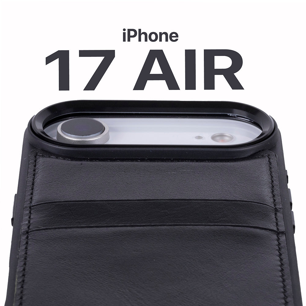 Étui en cuir avec porte-cartes pour iPhone 17 Air (6.5")