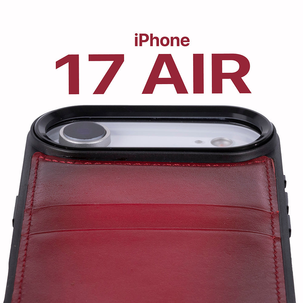 Étui en cuir avec porte-cartes pour iPhone 17 Air (6.5")