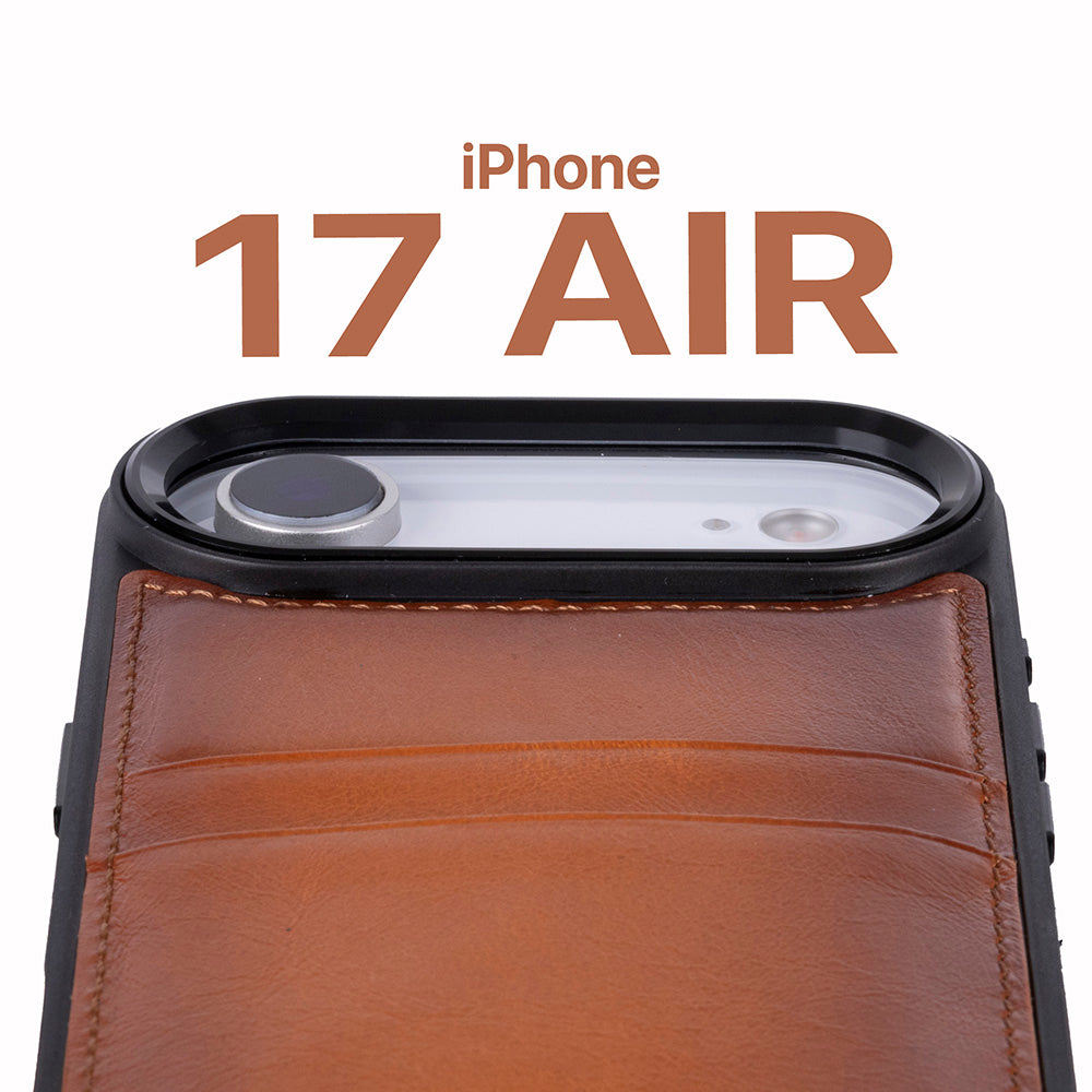 Étui en cuir avec porte-cartes pour iPhone 17 Air (6.5")