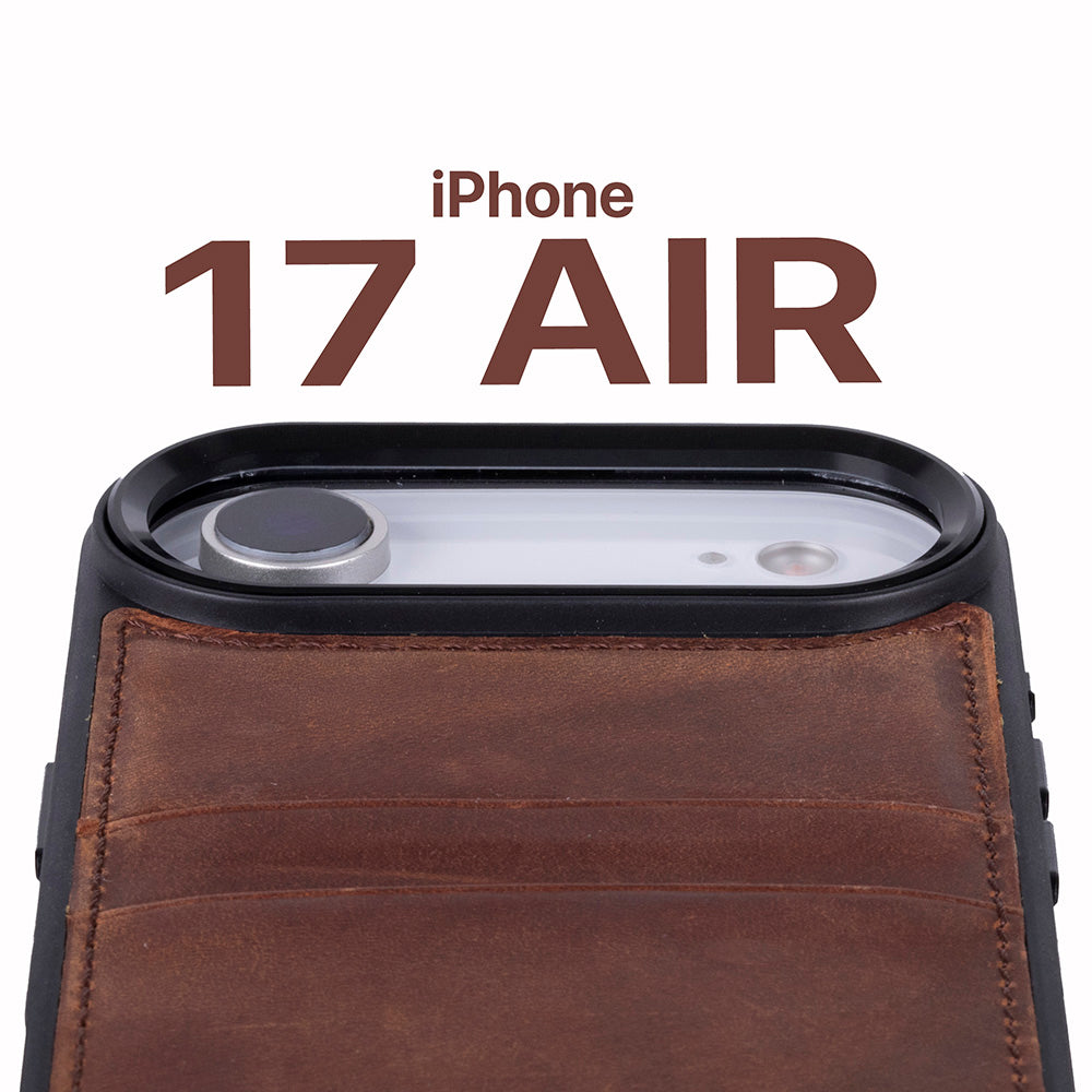 Étui en cuir avec porte-cartes pour iPhone 17 Air (6.5")