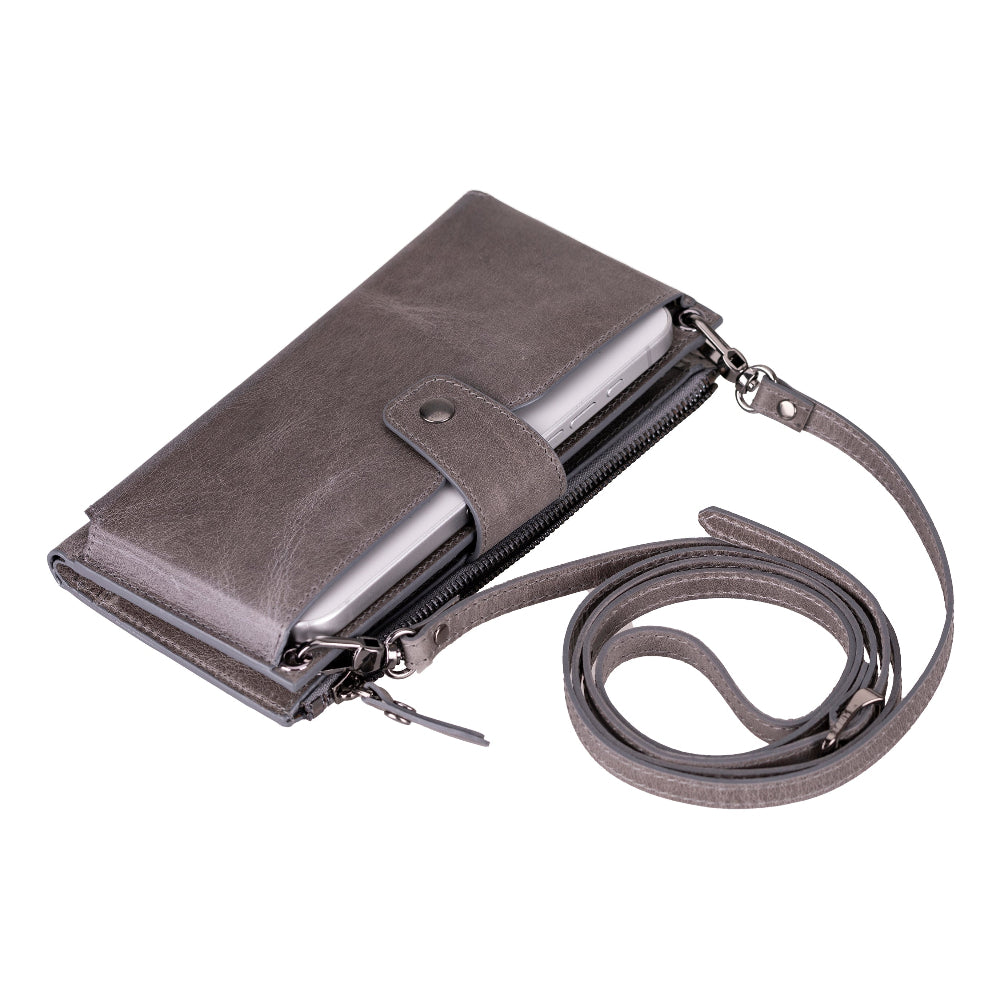 Lozan Strap Genuine Leather Crossbody Wallet