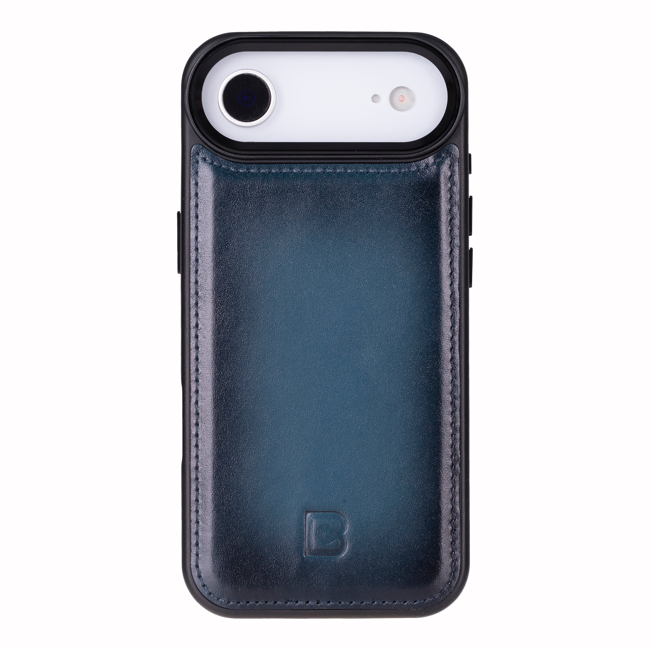 Blue phone case with brand logo on a white background