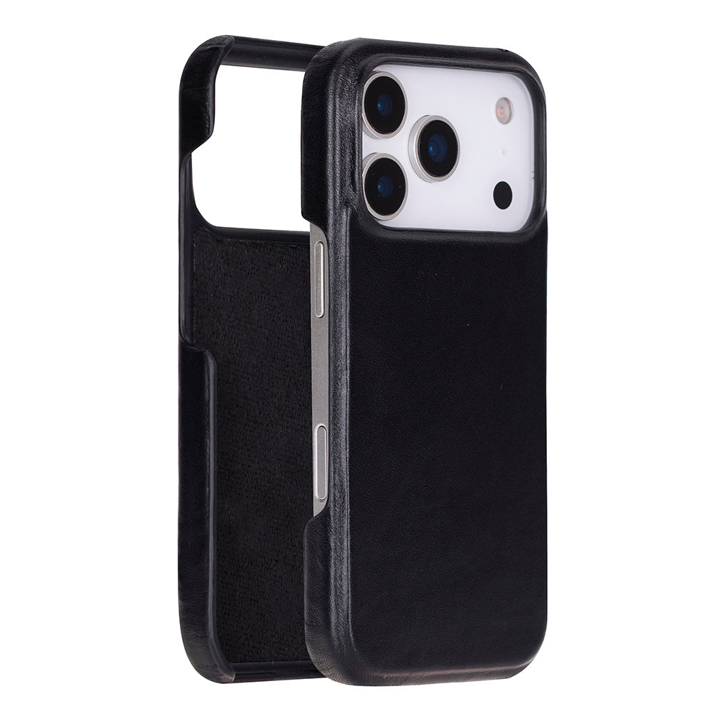 Ultimate Jacket genuine leather iPhone 17 Pro 6.3 inch case with suede interior
