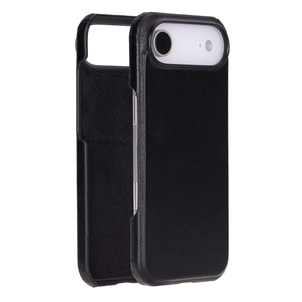 Ultimate Jacket genuine leather iPhone 17 Air 6.6 inch case with suede lining