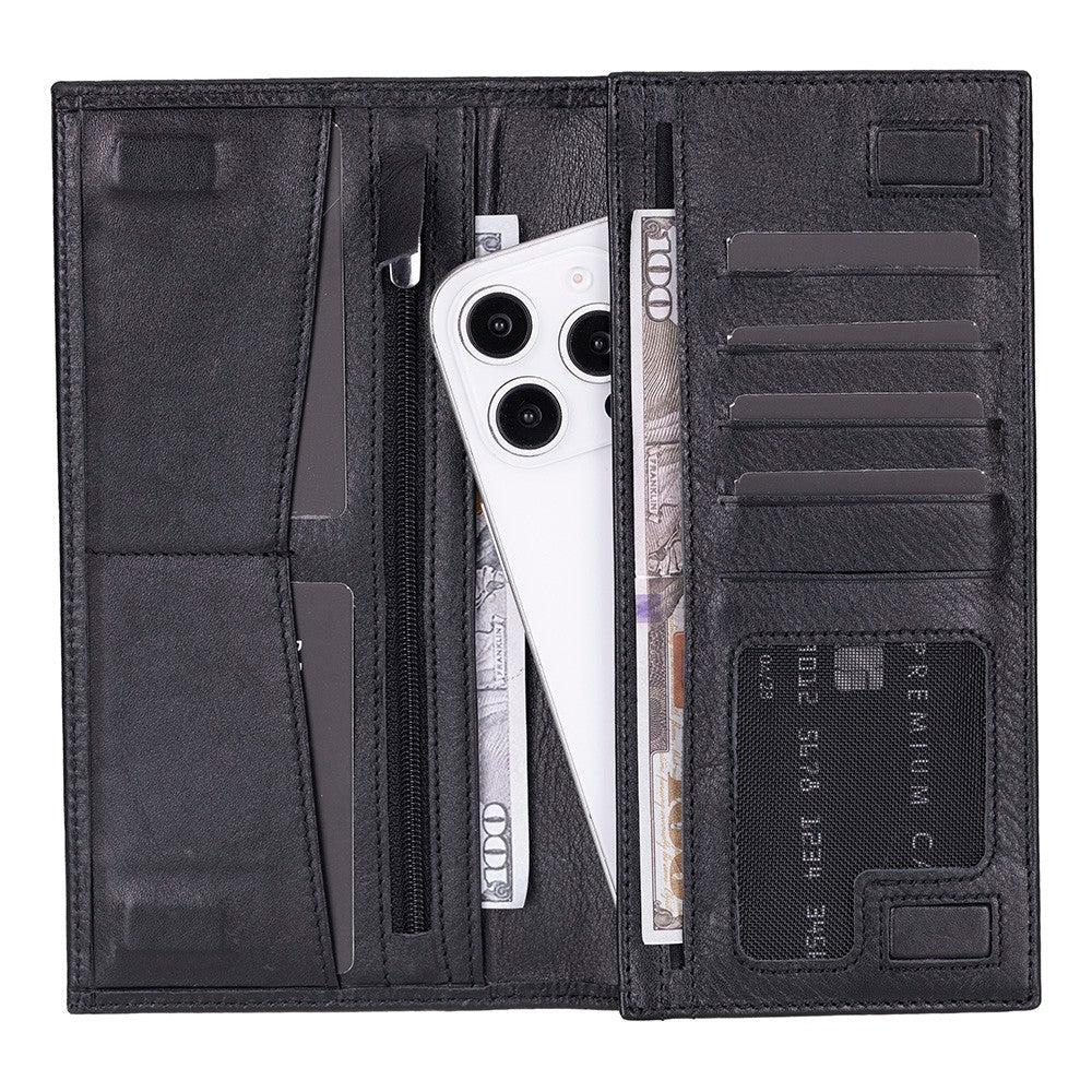Tenuta women’s genuine leather wallet with detachable cardholder and phone slot