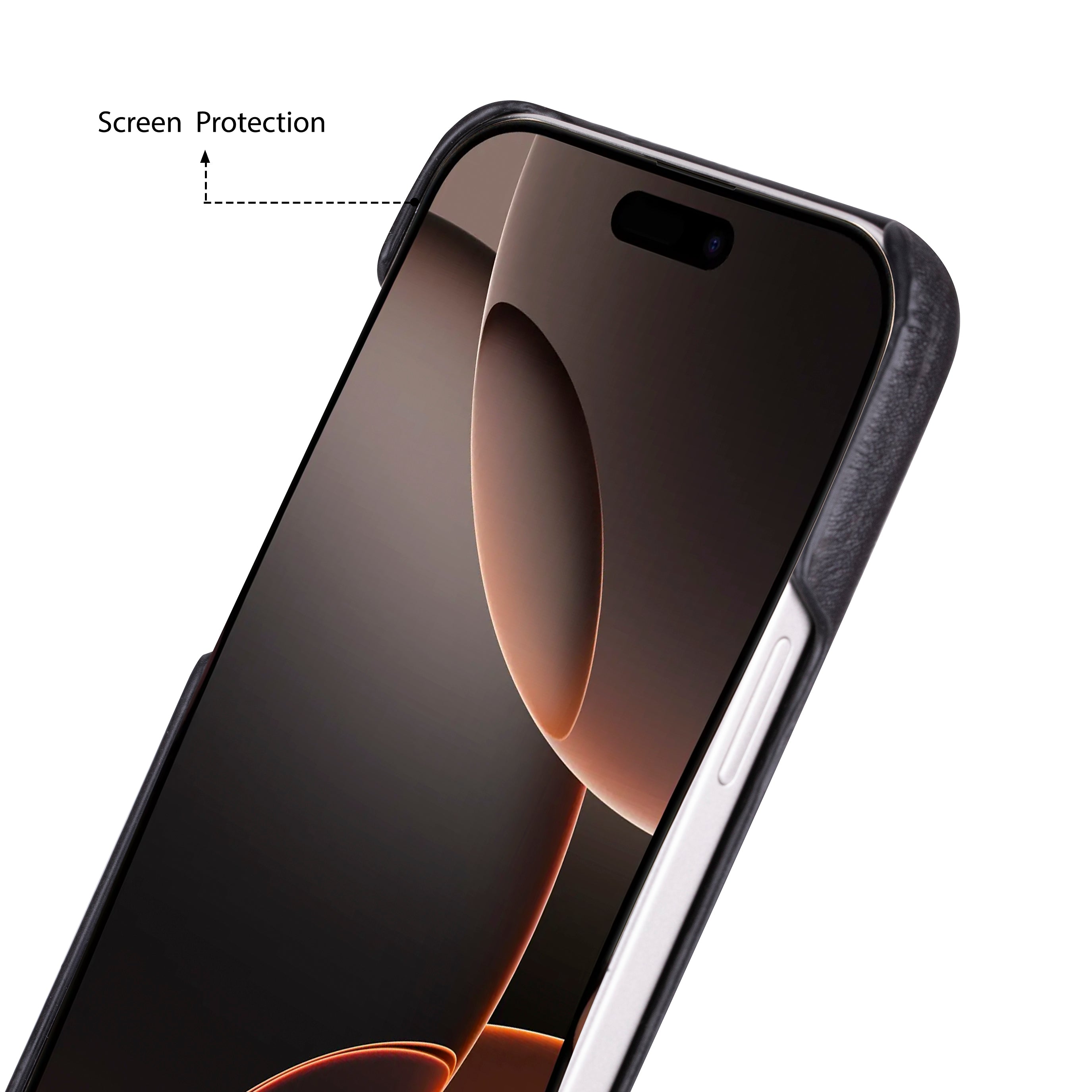 Premium leather case for iPhone 17 Air 6.6" with raised edges and wireless charging