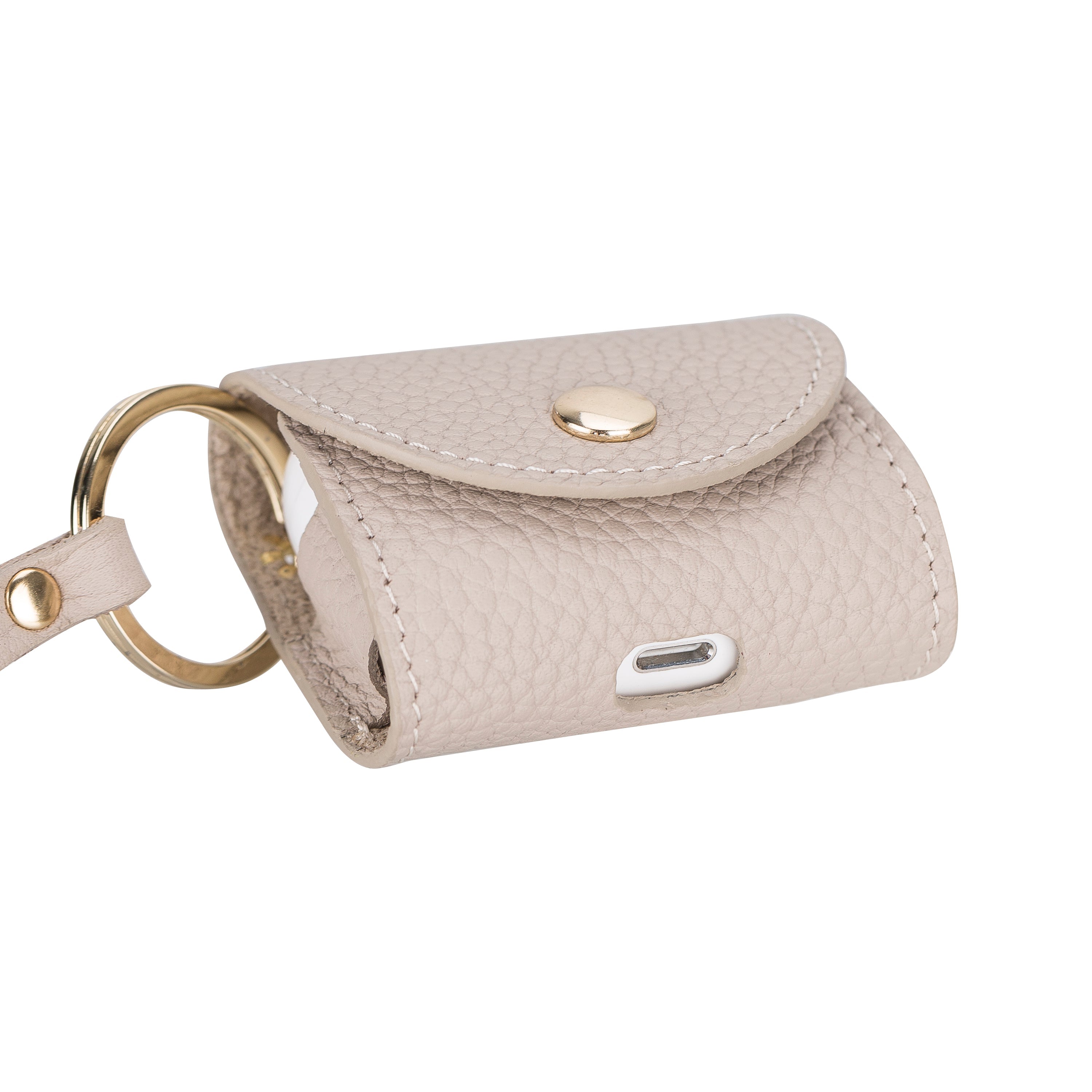 Étui en cuir avec crochet pour AirPods 3 et AirPods 4