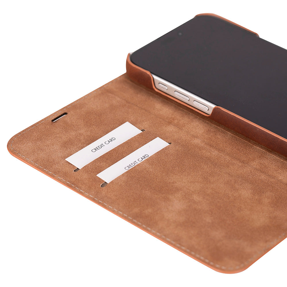 Étui portefeuille en cuir Sonat pour iPhone 16 Pro Max (6,9 po) - Marron antique
