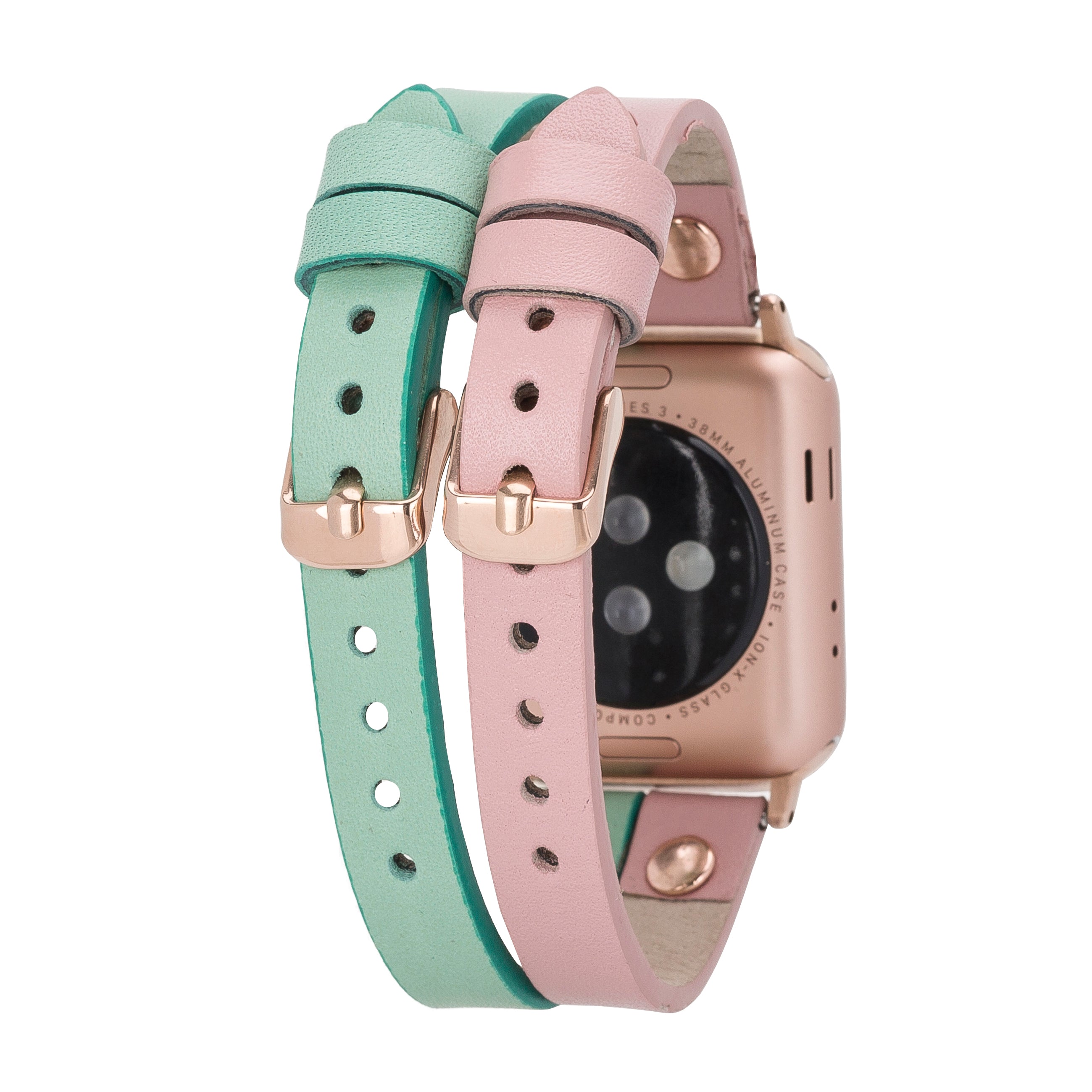 Pink Mint Apple iWatch Genuine Leather Watch Band