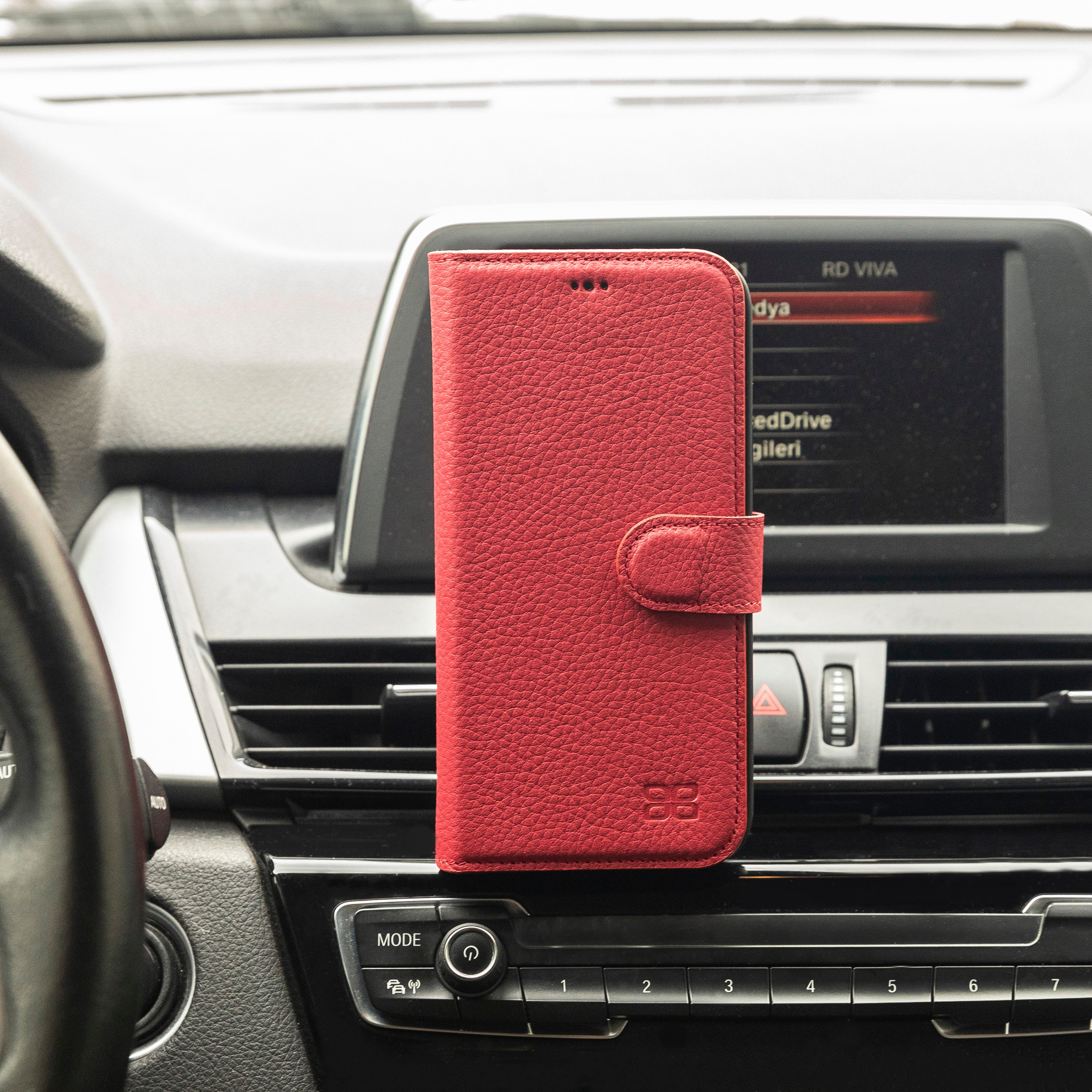 Étui portefeuille détachable en cuir véritable pour iPhone 13