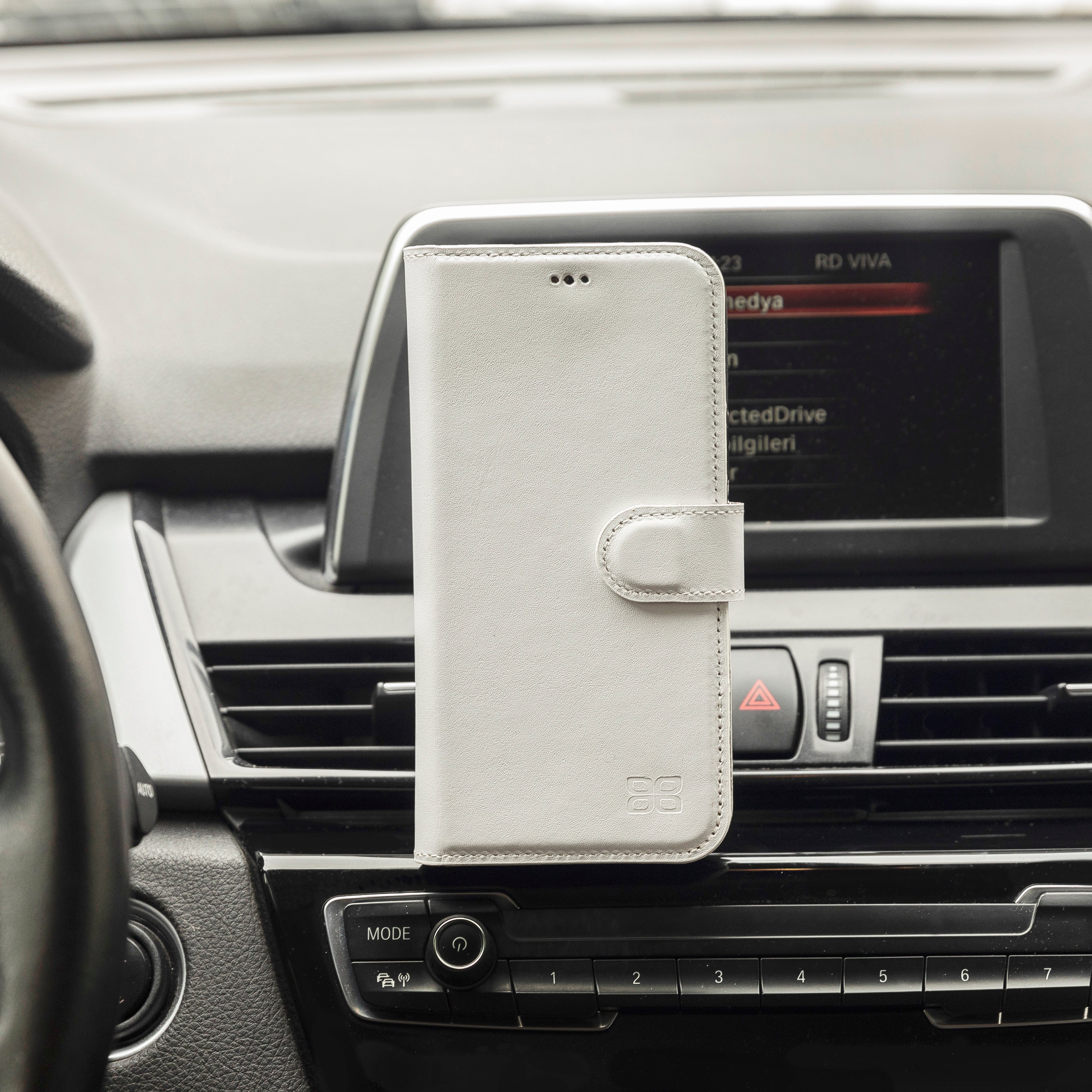 Étui portefeuille détachable en cuir véritable pour iPhone 13