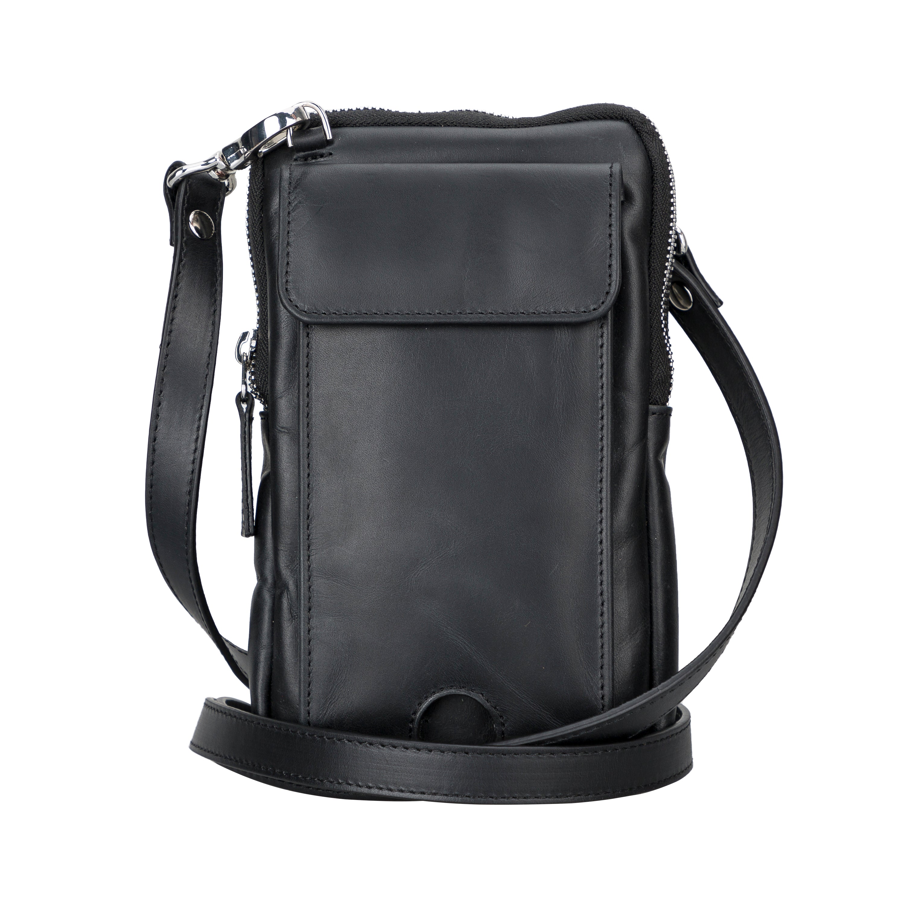 Handmade Nino genuine leather crossbody bag with adjustable strap and multiple compartments